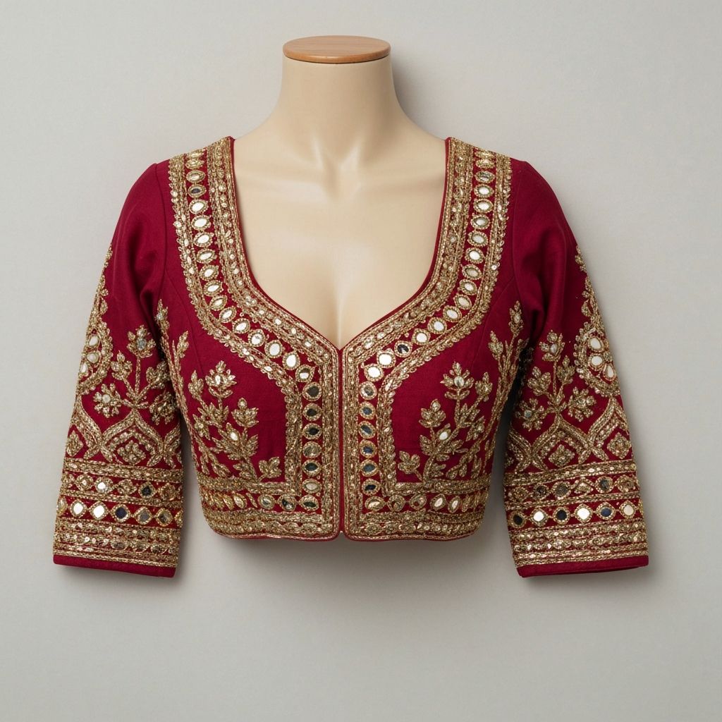 Hand-Embroidered Blouse with Zardozi