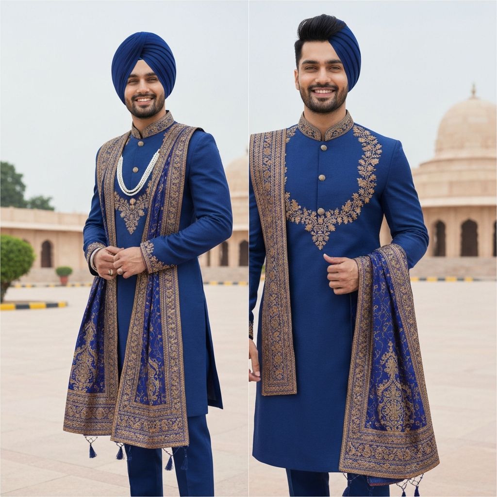 Designer Punjabi Suit - Royal Blue